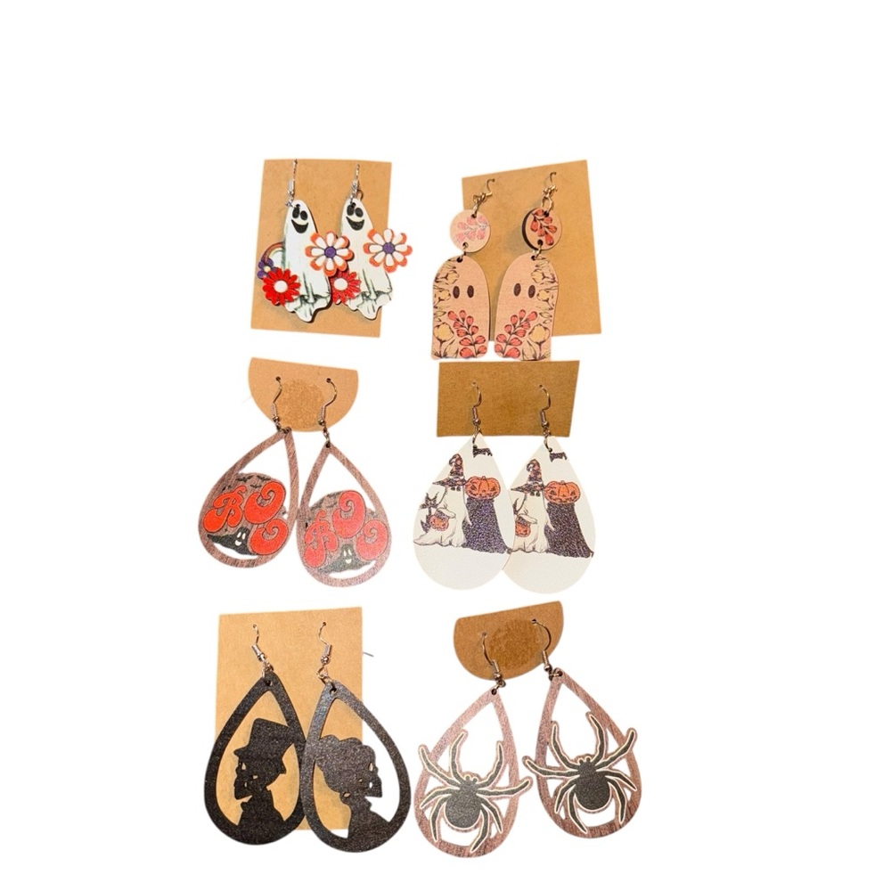 Fall/Halloween Earrings Lot of 6 Pairs New Pierced Earrings Halloween Earrings